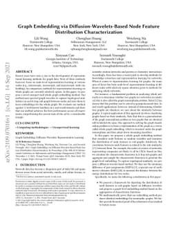 Graph Embedding via Diffusion-Wavelets-Based Node Feature Distribution
  Characterization