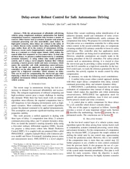 Delay-aware Robust Control for Safe Autonomous Driving