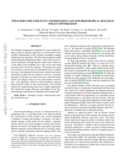What Does The User Want? Information Gain for Hierarchical Dialogue
  Policy Optimisation