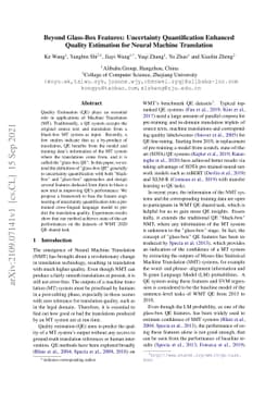 Beyond Glass-Box Features: Uncertainty Quantification Enhanced Quality
  Estimation for Neural Machine Translation