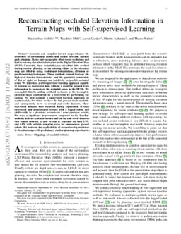 Reconstructing occluded Elevation Information in Terrain Maps with
  Self-supervised Learning