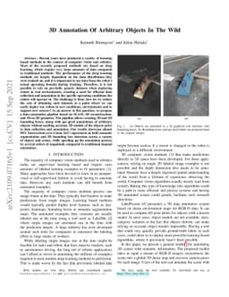 3D Annotation Of Arbitrary Objects In The Wild