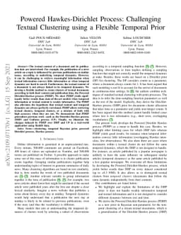 Powered Hawkes-Dirichlet Process: Challenging Textual Clustering using a
  Flexible Temporal Prior