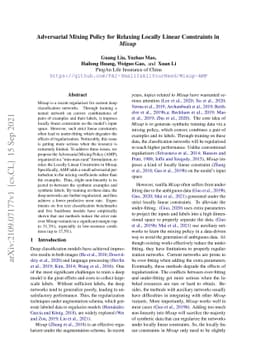Adversarial Mixing Policy for Relaxing Locally Linear Constraints in
  Mixup