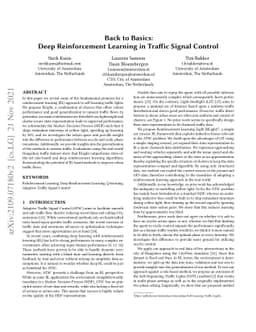 Back to Basics: Deep Reinforcement Learning in Traffic Signal Control