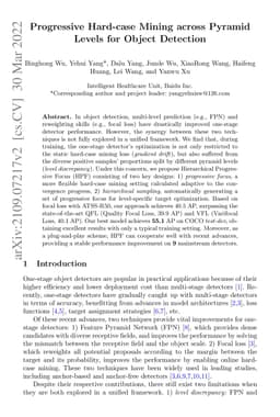 Progressive Hard-case Mining across Pyramid Levels for Object Detection