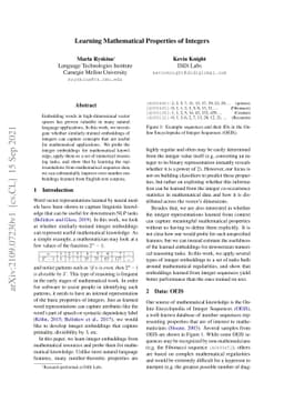 Learning Mathematical Properties of Integers