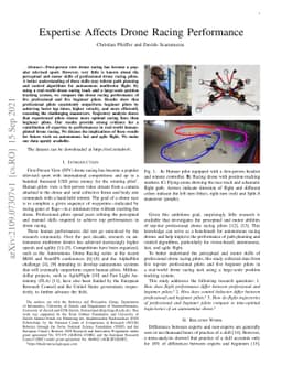 Expertise Affects Drone Racing Performance