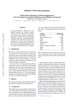 Miðeind's WMT 2021 submission