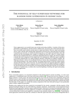 The potential of self-supervised networks for random noise suppression
  in seismic data