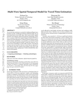 Multi View Spatial-Temporal Model for Travel Time Estimation