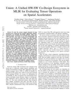 Union: A Unified HW-SW Co-Design Ecosystem in MLIR for Evaluating Tensor
  Operations on Spatial Accelerators