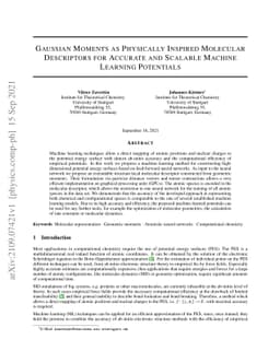 Gaussian Moments as Physically Inspired Molecular Descriptors for
  Accurate and Scalable Machine Learning Potentials