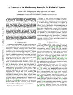 A Framework for Multisensory Foresight for Embodied Agents