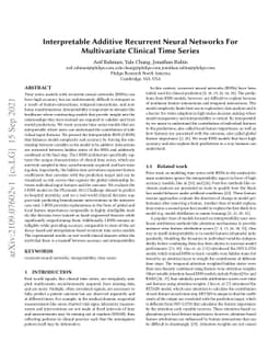 Interpretable Additive Recurrent Neural Networks For Multivariate
  Clinical Time Series