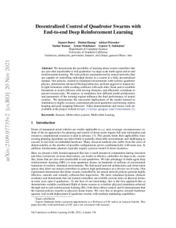 Decentralized Control of Quadrotor Swarms with End-to-end Deep
  Reinforcement Learning