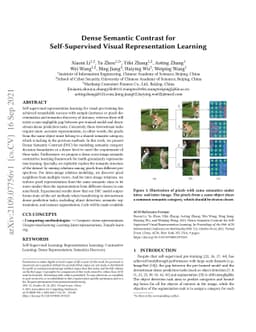 Dense Semantic Contrast for Self-Supervised Visual Representation
  Learning