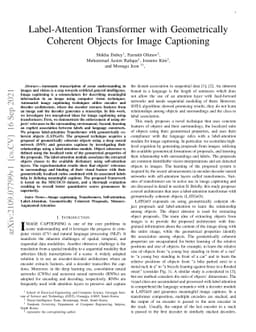 Label-Attention Transformer with Geometrically Coherent Objects for
  Image Captioning