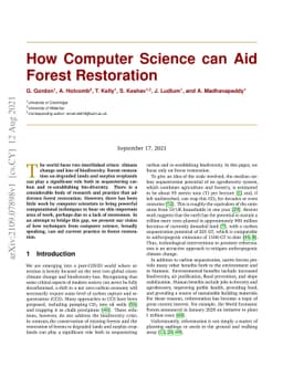 How Computer Science Can Aid Forest Restoration