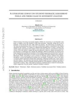 A literature survey on student feedback assessment tools and their usage
  in sentiment analysis