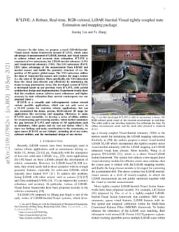R3LIVE: A Robust, Real-time, RGB-colored, LiDAR-Inertial-Visual
  tightly-coupled state Estimation and mapping package