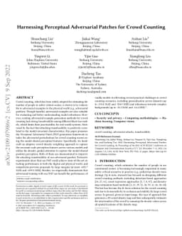 Harnessing Perceptual Adversarial Patches for Crowd Counting