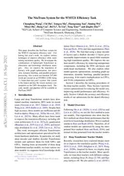 The NiuTrans System for the WMT21 Efficiency Task