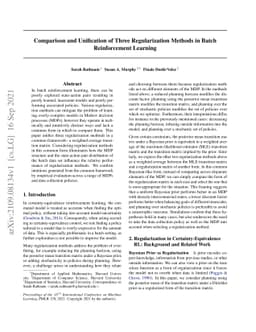 Comparison and Unification of Three Regularization Methods in Batch
  Reinforcement Learning