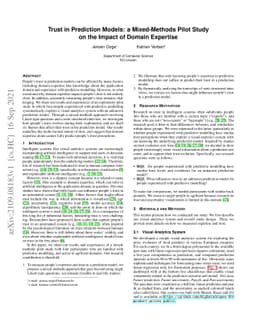 Trust in Prediction Models: a Mixed-Methods Pilot Study on the Impact of
  Domain Expertise