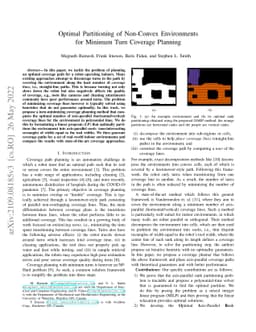 Optimal Partitioning of Non-Convex Environments for Minimum Turn
  Coverage Planning