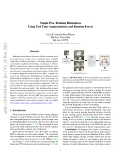 Simple Post-Training Robustness Using Test Time Augmentations and Random
  Forest