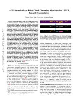 A Divide-and-Merge Point Cloud Clustering Algorithm for LiDAR Panoptic
  Segmentation