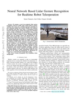 Neural Network Based Lidar Gesture Recognition for Realtime Robot
  Teleoperation