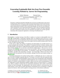 Generating Explainable Rule Sets from Tree-Ensemble Learning Methods by
  Answer Set Programming
