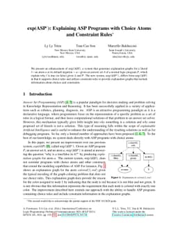 exp(ASPc) : Explaining ASP Programs with Choice Atoms and Constraint
  Rules
