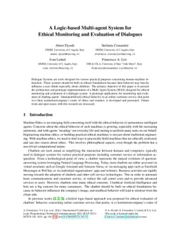 A Logic-based Multi-agent System for Ethical Monitoring and Evaluation
  of Dialogues