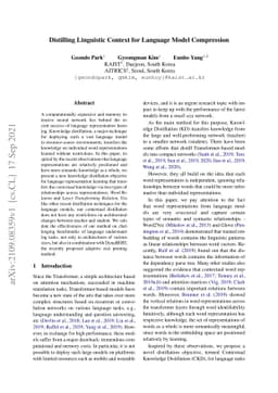 Distilling Linguistic Context for Language Model Compression