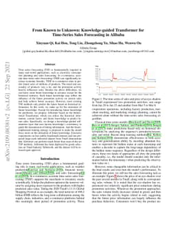 From Known to Unknown: Knowledge-guided Transformer for Time-Series
  Sales Forecasting in Alibaba