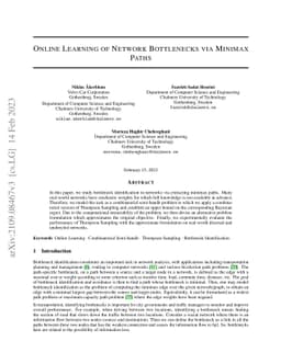 Online Learning of Network Bottlenecks via Minimax Paths
