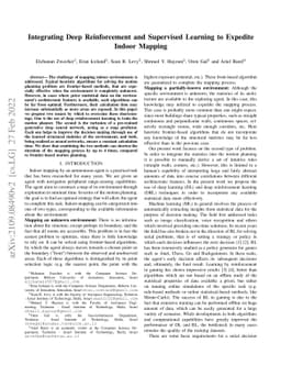 Integrating Deep Reinforcement and Supervised Learning to Expedite
  Indoor Mapping