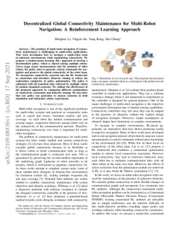 Decentralized Global Connectivity Maintenance for Multi-Robot
  Navigation: A Reinforcement Learning Approach