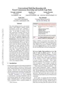 Conversational Multi-Hop Reasoning with Neural Commonsense Knowledge and
  Symbolic Logic Rules
