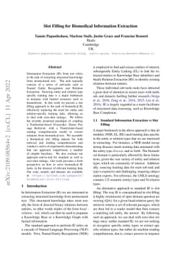 Slot Filling for Biomedical Information Extraction