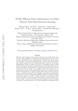 POAR: Efficient Policy Optimization via Online Abstract State
  Representation Learning