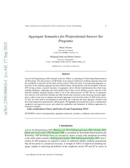 Aggregate Semantics for Propositional Answer Set Programs