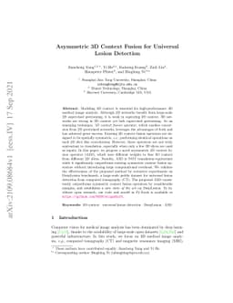 Asymmetric 3D Context Fusion for Universal Lesion Detection