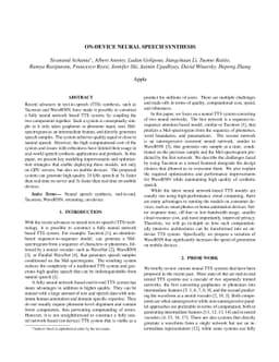 On-device neural speech synthesis