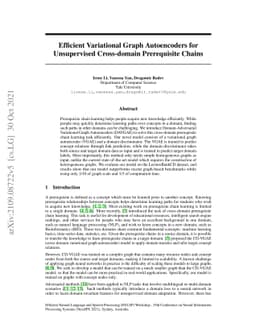 Efficient Variational Graph Autoencoders for Unsupervised Cross-domain
  Prerequisite Chains