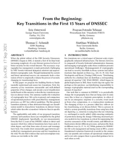 From the Beginning: Key Transitions in the First 15 Years of DNSSEC