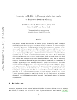 Learning to be Fair: A Consequentialist Approach to Equitable
  Decision-Making